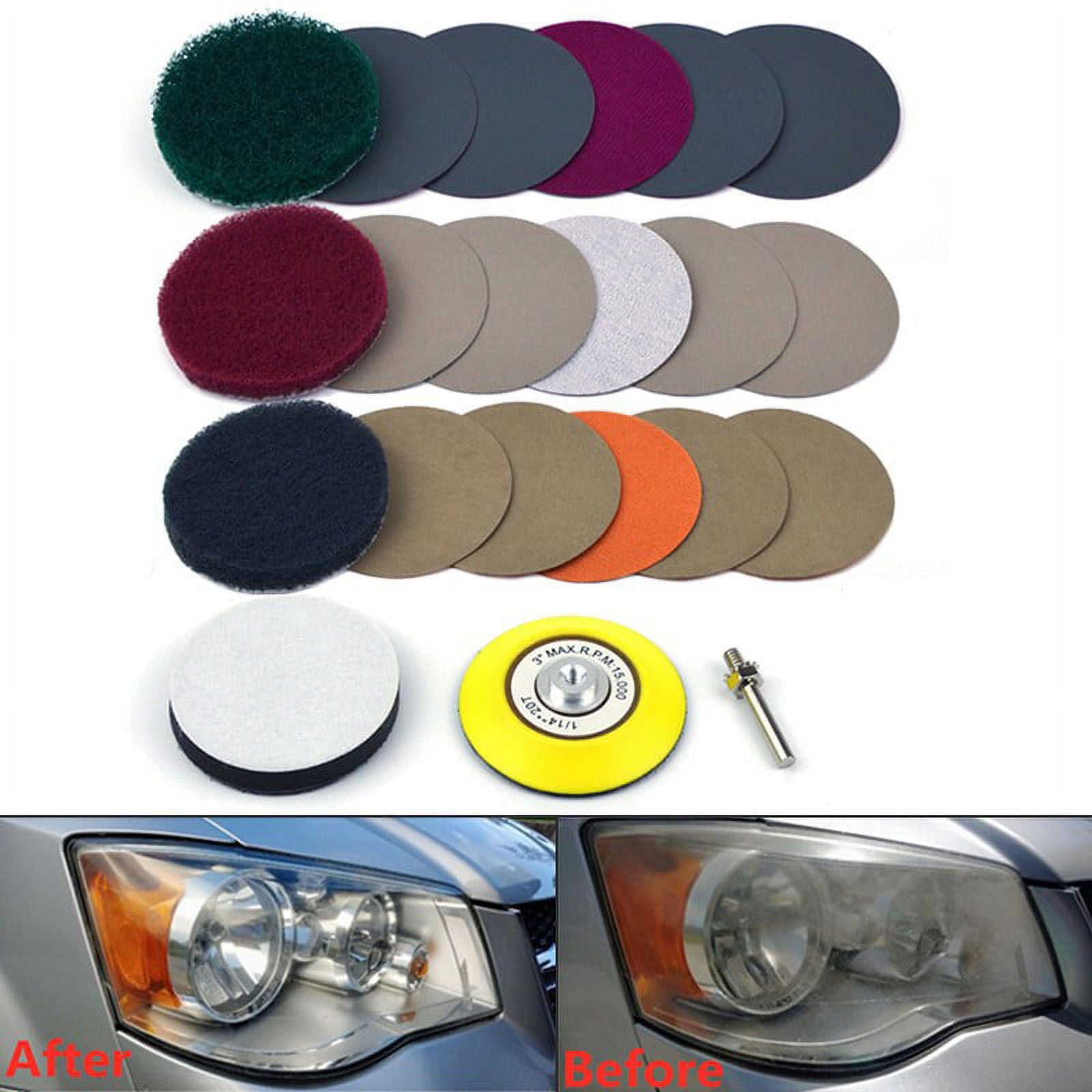 Automotive Polishing Set Headlight Repairing Kit Sandpaper 3inch