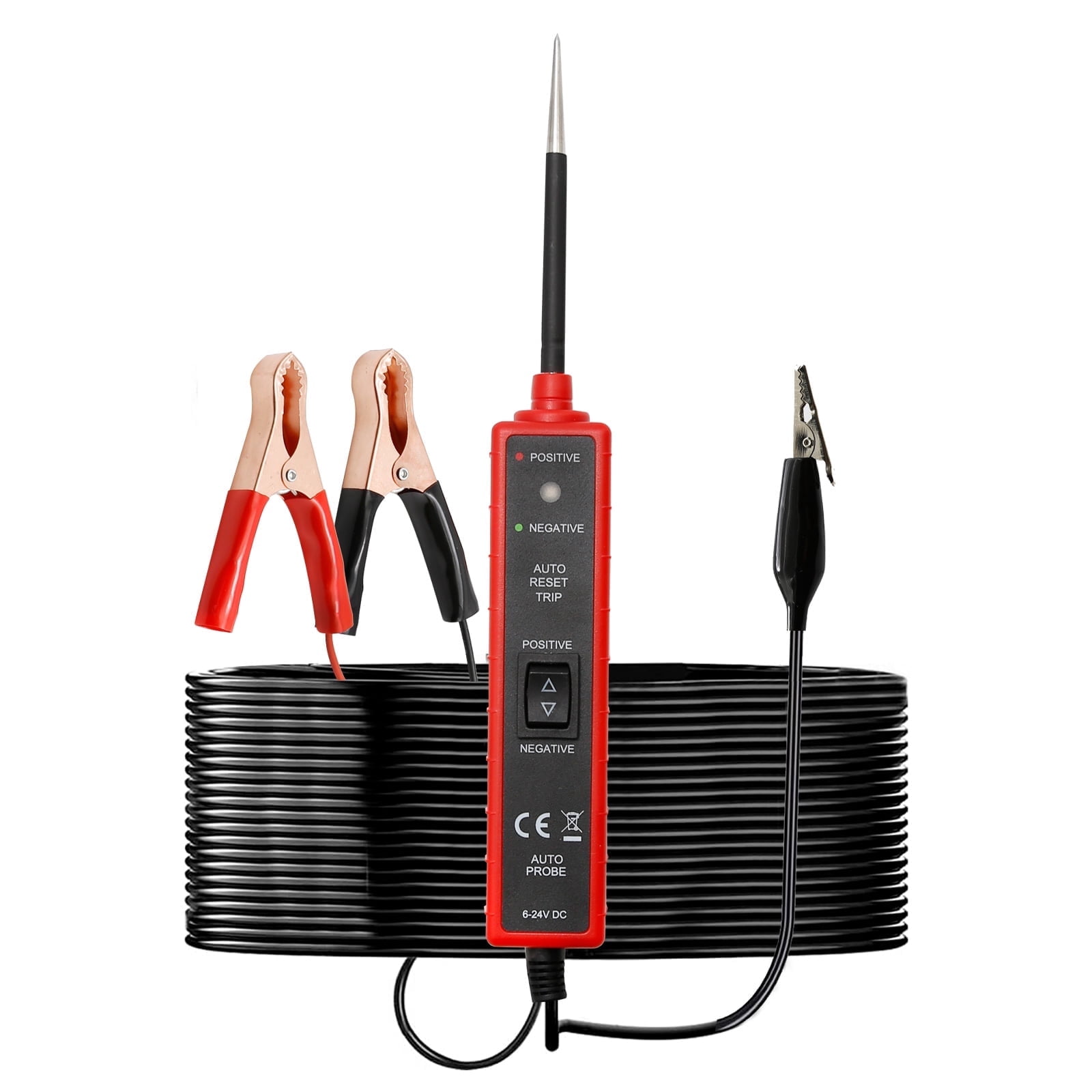 Automotive Power Circuit Probe Tester with 4M Lead, 6-24V DC LED Light, Battery & Fuse Tester, Auto Electrical Tool