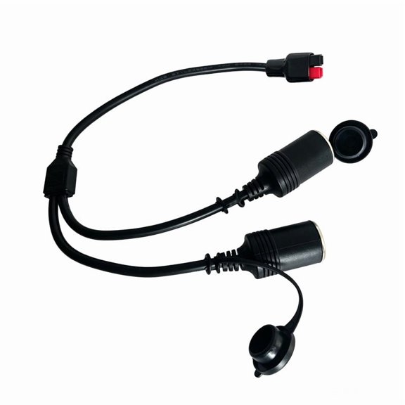 Automotive Power Distribution Harness 45A Plug Two 12V Female Outlet Sockets 12AWG 40Cm Device Accessory Splitter Cable Caps Storage