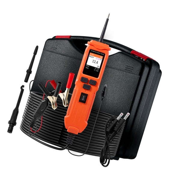Automotive Power Probe Tester with TFT Color Display,19.7 ft Cable for 8-35V DC Circuit Testing,2-in-1 Electrical Voltage Detector