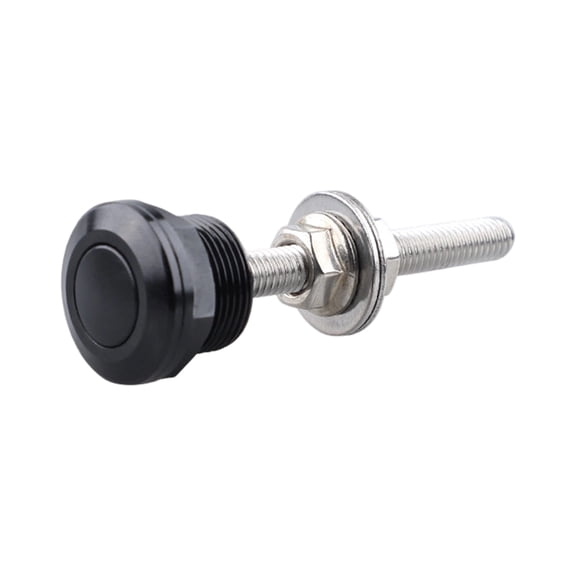 Automotive Push Button Quick Release Hood Latch Stainless Steel Threaded Rod 22mm Mini Hood Pin Lock for Racing Vehicles, Black