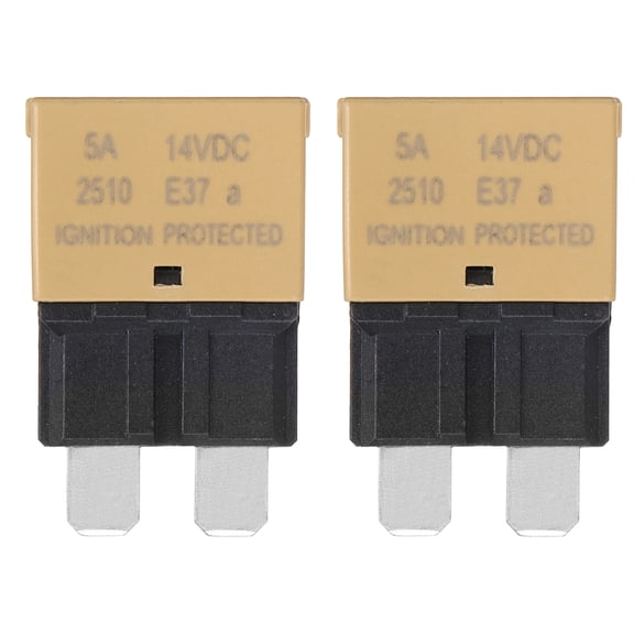 Automotive Resettable Fuse, 14V DC 5A E37 Low Profile ATC/ATO Automotive Blade Circuit Breaker Reset Fuses for Car, Truck, RV, SUV, Marine, Boat, Motorcycle, Pack of 2