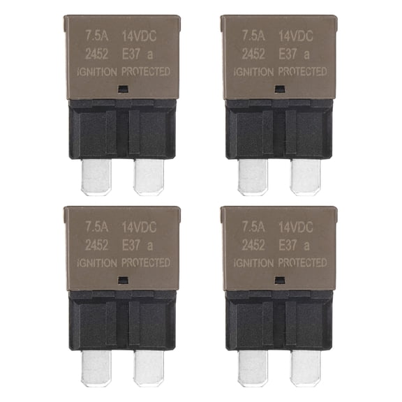Automotive Resettable Fuse, 14V DC 7.5A E37 Low Profile ATC/ATO Automotive Blade Circuit Breaker Reset Fuses for Car, Truck, RV, SUV, Marine, Boat, Motorcycle, Pack of 4