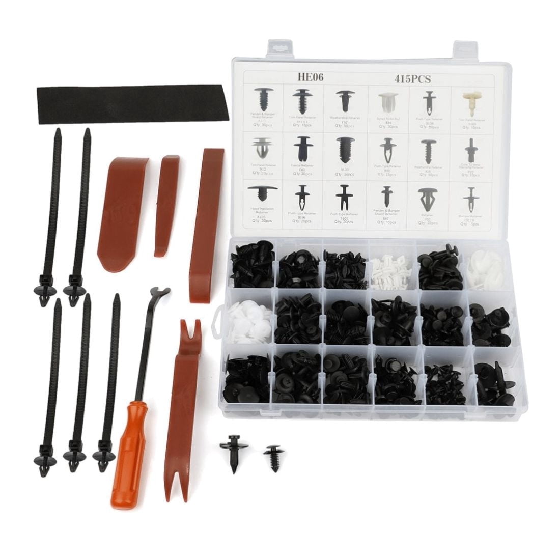 Automotive Retainer Clips Plastic Fastener Kit with Removal Tool and ...