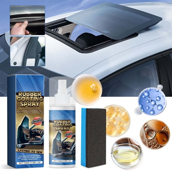 Automotive Rubber Protector 100ml Rubber Seal Restorer Conditioner Anti Aging Cleaner Improve Elasticity Reduce Noise Seal Protection with Sponge, Suitable for Car Door Seals Interior Rubber Care Use
