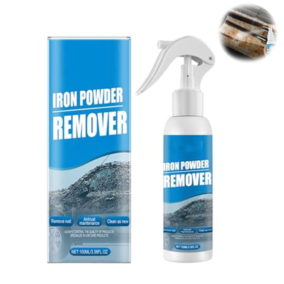 Automotive Rust Remover Spray – 100ml Iron Powder Remover for Car Detailing, Removes Rust & Oxidation from Metal Surfaces, Polishing Effect for Wheels, Tools & Hardware (1PCS)