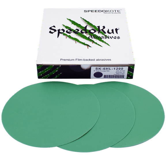 Automotive Sandpaper 1200 grit, Premium Film Backed Abrasive, 6 inch Hook & Loop Discs, 25 pack