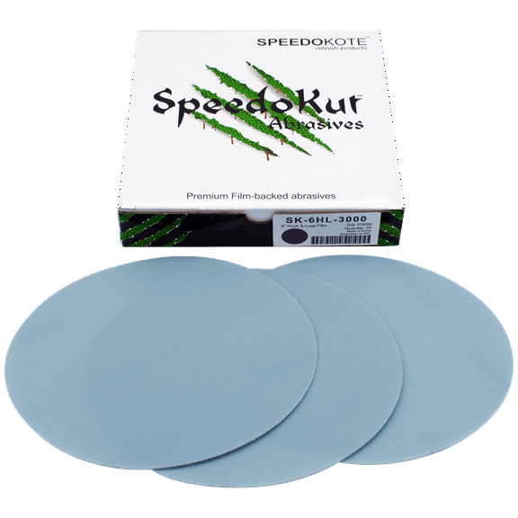 Automotive Sandpaper 3000 grit, Premium Film Backed Abrasive, 6 inch Hook & Loop Discs, 25 pack