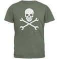 thumbnail image 1 of Automotive Skull And Wrenches Military Green Adult T-Shirt - 2X-Large, 1 of 1