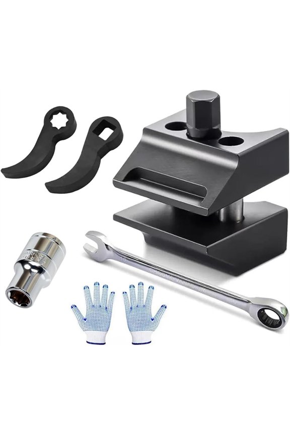 Automotive Suspension Strut Separator Tool Kit, Including A Pry Bar Wrench Adapter and Gloves, Compatible