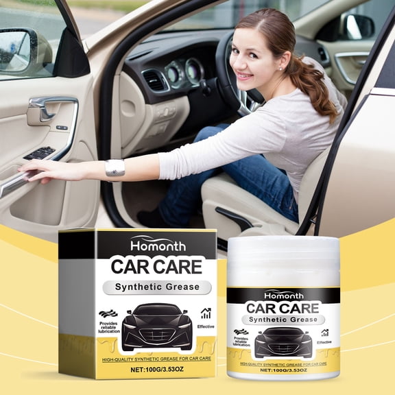Automotive Synthetic Lubricating Grease 100g, Multi Purpose Car Lubricant for Door Hinges Sunroof Tracks Seat Rails, Anti Rust High Temperature Resistant Long Lasting Maintenance Grease