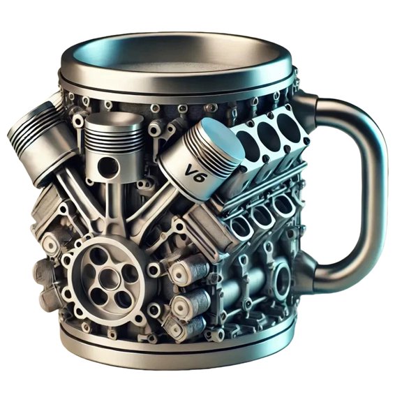 Automotive Themed Stainless Steel Insert Cup Mechanical Detailing Resin Coffee Mug Insulated Drinkware For Daily Use