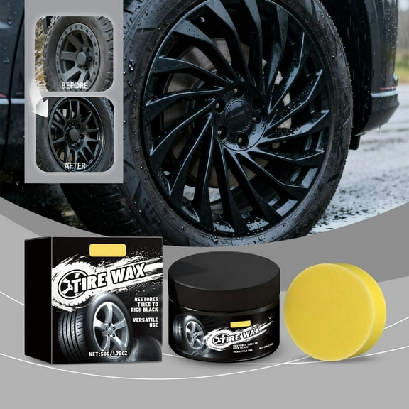Automotive Tire Gloss Care Kit | Tire & Wheel Hub Cleaner | Decontamination & Rust Removal | Long-Lasting Shine & Protection | UV Guard | Easy Application | 1 Set