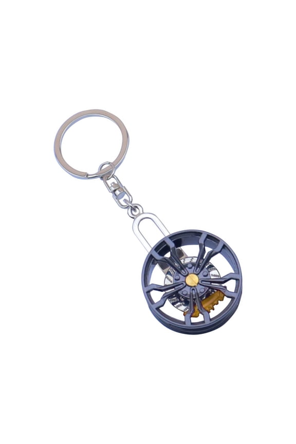 Automotive Tire Key Chain Wheel Tire Rims Keyring Zincs Alloy Accessory for Car Enthusiasts and Collectors