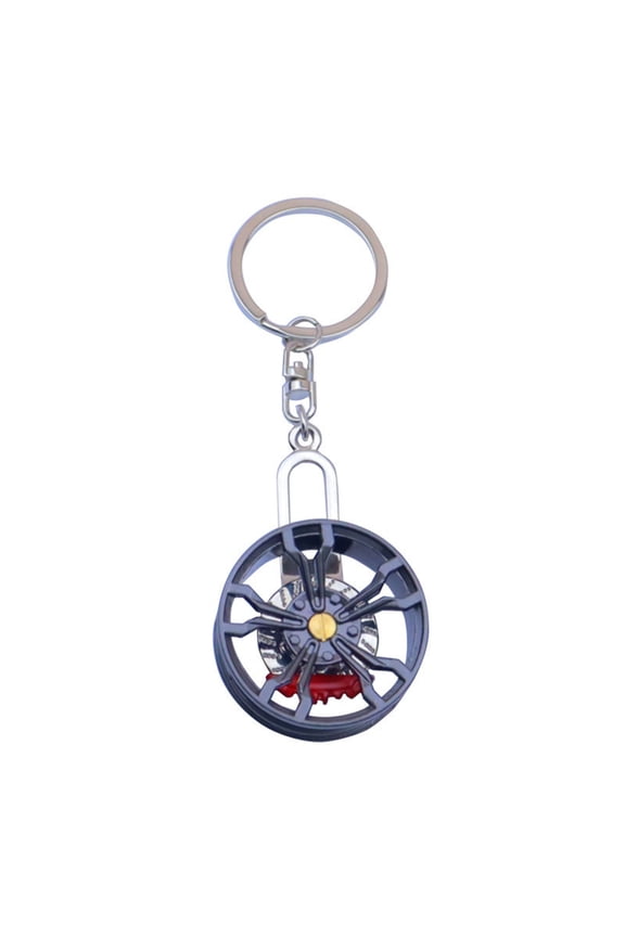 Automotive Tire Key Chain Wheel Tire Rims Keyring Zincs Alloy Accessory for Car Enthusiasts and Collectors