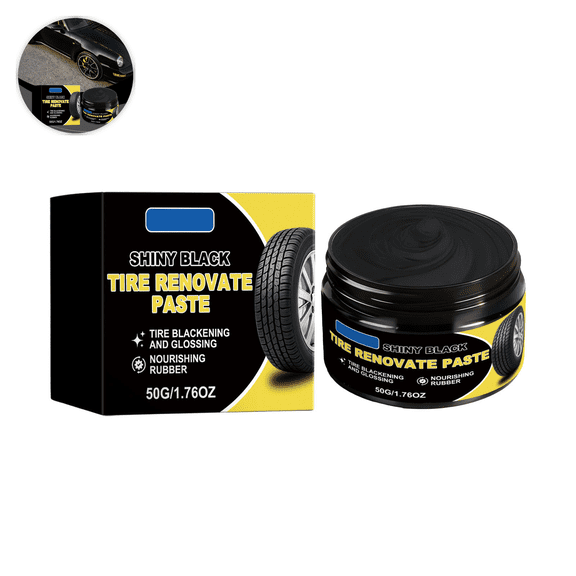 Automotive Tire & Wheel Hub Cleaner | Tire Brightening & Refurbishing Paste for Tire Maintenance, Plastic & Rubber Care, Long-Lasting Shine