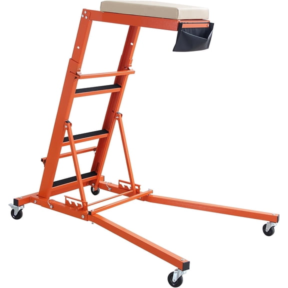 Automotive Top Creeper, 48"-66" Adjustable Height Engine Creeper with 3 Angle Positions, 400 LBS Capacity Heavy Duty Mechanic Creeper for Home Garage Workshop Repair Maintenance, Orange