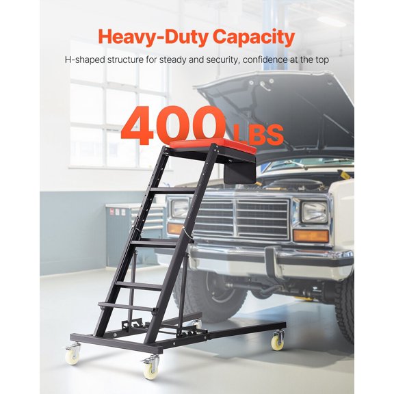 Automotive Top Creeper,Engine Creeper 42.5"-64.8",400 LBS Capacity High Top Creeper,4 Swivel Caster Wheels,Padded Deck,Creeper for Home Garage,Workshop Repair Maintenance