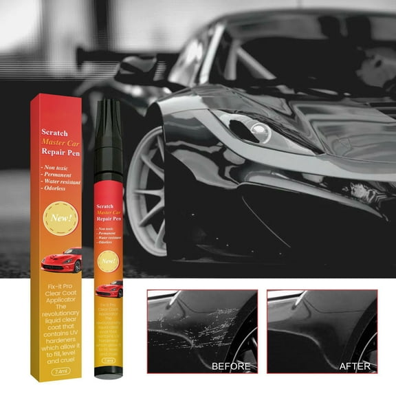 Automotive Touch Up Paint Pen Car Scratch Repair - 7.4ml Color Match Paint Pen for Minor Scratches Chips with Clear Coat Sealant DIY Car Care Solution
