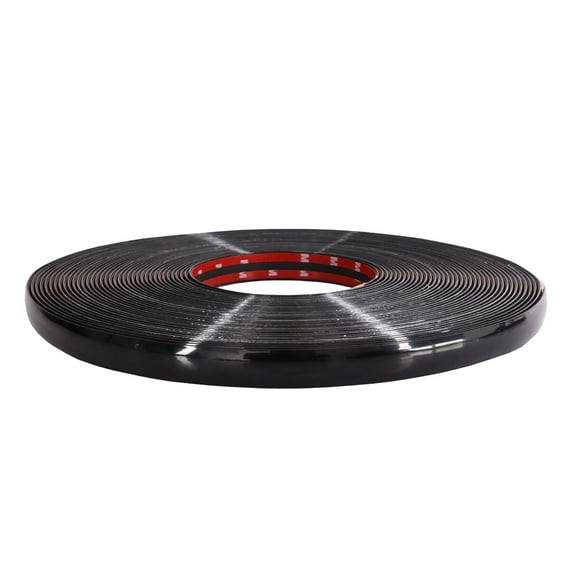 Automotive Trim Body Side Moulding Strip, Self Adhesive, Scratchproof, 8mm Wide, 12 ft, Black