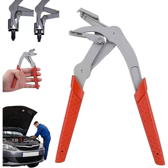 Automotive Trim Clip Removal Pliers Stainless Steel Car Fastener Panel Remover Tool with 10pcs Push Pins for Door Rivet Repair (k)