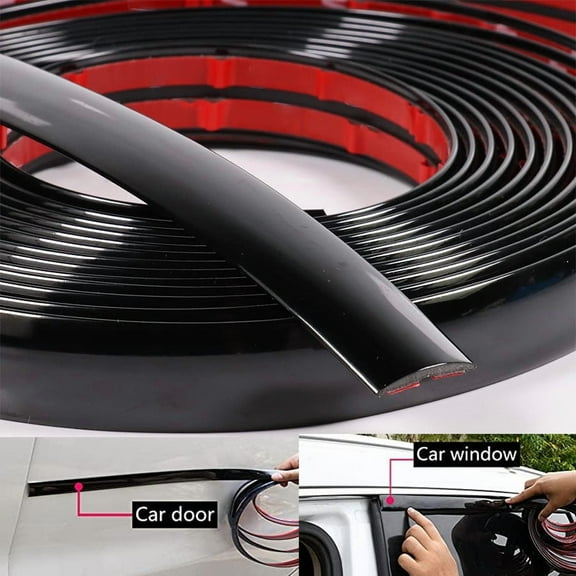 Automotive Trim Molding Glossy Black Wide Car Side Moldings for All Vehicles Body Door Window Bumper Scratch-Proof Car Exterior Decorative