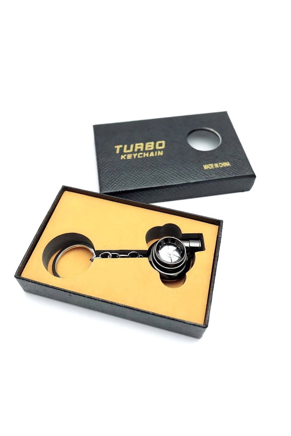 Automotive Turbo Keychain Metal Creative High end Luminous LED Turbo Automotive Keychain Pendant-black