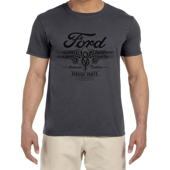 Automotive V8 Mustang Trucks Ford T-shirt Mens Graphic Tees Short Sleeve Gray