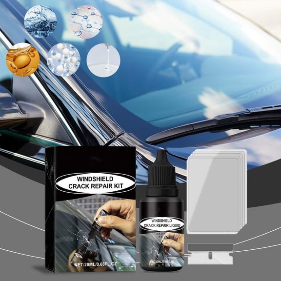 Automotive Windshield Repair Fluid for Cars,20ml Glass Crack Repair Agent with Fast Acting Formula,Easy to Use and Restores Transparency for Small Scratches and Cracks