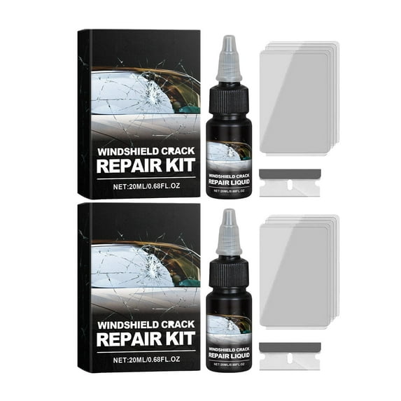 Automotive Windshield Repair Liquid Kit Nano Technology Crack Fix Solution for Vehicle Glass Restoration Clear Vision Safe Driving Quick Application with Easy-to-Use Applicator 20ml