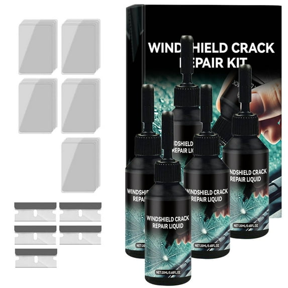 Automotive Windshield Repair Liquid Kit, Quick Fix for Cracks and Chips, Clear Vision Safe Driving Solution, 20ml Bottle, Easy Application.