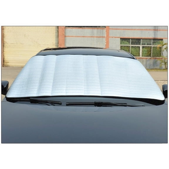 Automotive Windshield Sun Protector with Ice Shield Front and Rear Universal Fit Thermal Reflective Interior Accessory