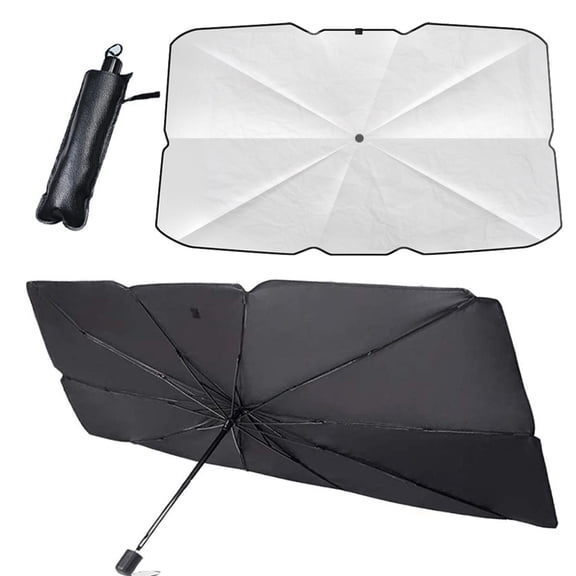Ncheli Automotive Window Shade Umbrella for Front Windshield, Silver