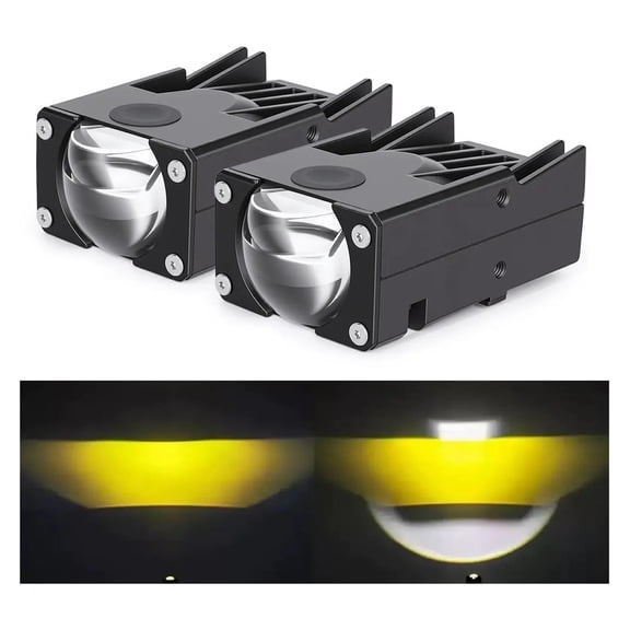 Automotive grille LED light, matrix far and near white light, universal large lens LED light for automobiles and motorcycles
