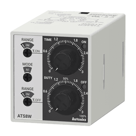 Autonics ATS8W-43 Twin Timer, 8-Pin, Independent ON/OFF Time Control