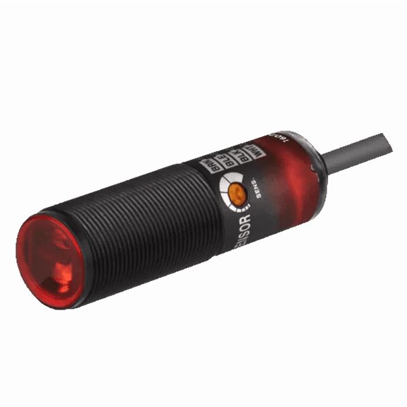 Autonics BRQP100-DDTA Cylindrical Diffuse-Reflective Photoelectric Sensor, 100 mm, NPN Output, 1030VDC, 2 m Cable