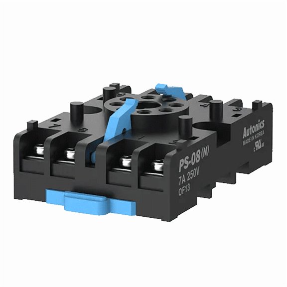 Autonics PS-08(N) DIN Rail/Panel Mount Socket for Timers and Control Relays, 8-Pin
