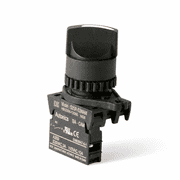 Autonics S2SR-S3WAM White 22/25mm Round Selector Switch, Short Lever, 2-Position Maintained, 1NO Contact, Industrial Control Panel Switch