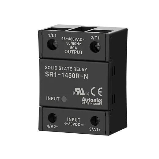 Autonics SR1-1450R-N Single-Phase Random Turn-On Solid State Relay (SSR), 50 A, 48480 VAC Output