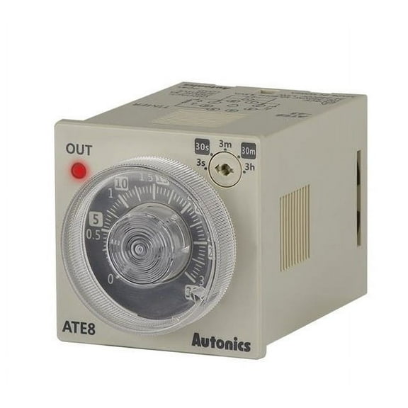 Autonics Universal Analog Timer 3Sec, 30Sec, 3Min, 3Hour. W/Socket BaseATE8-43