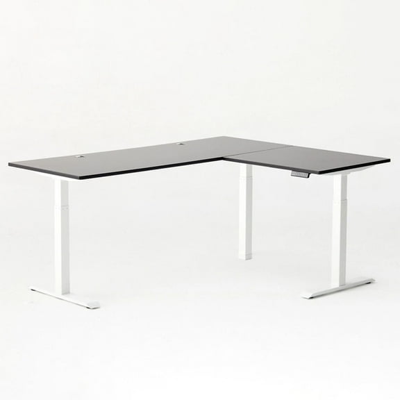 Autonomous Desk 2 L-Shaped Standing Desk Triple Motor 77 x 64 White - Black