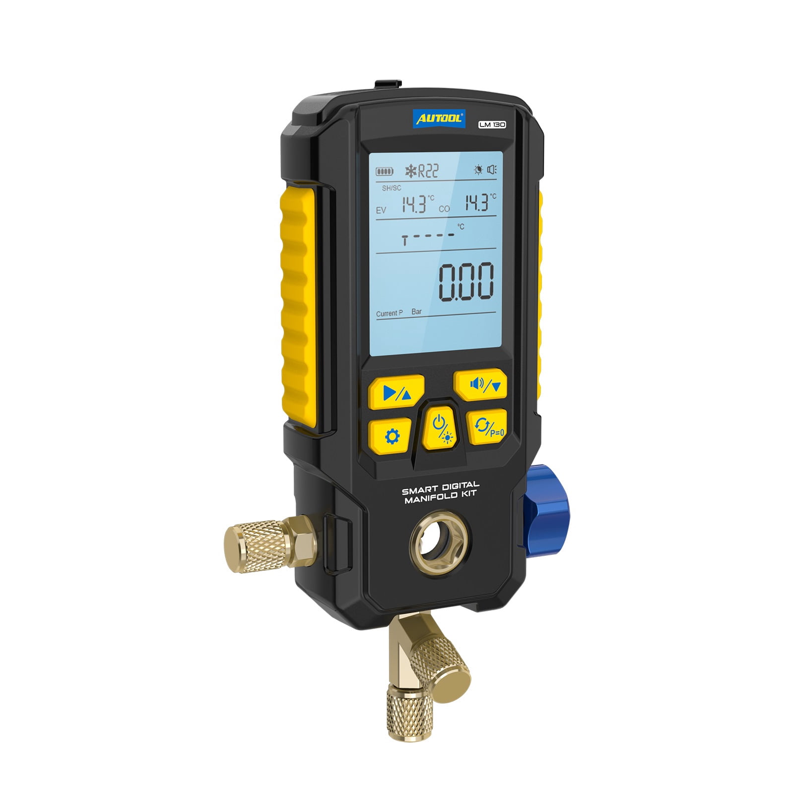 Autool LM130 Digital Manifold Gauge, A/C Evacuation Leak Detector, Refrigeration AC Gauges, R134A R410A