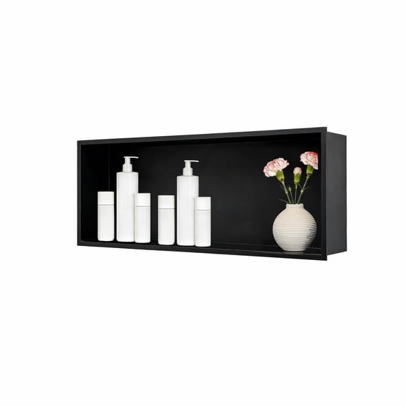 Recessed Shower Niche 30 * 12, Niche for Shower Wall, Matte Black Stainless Steel, 8-Year Fade & Scratch Resistant, No Tile Needed Bathroom Storage