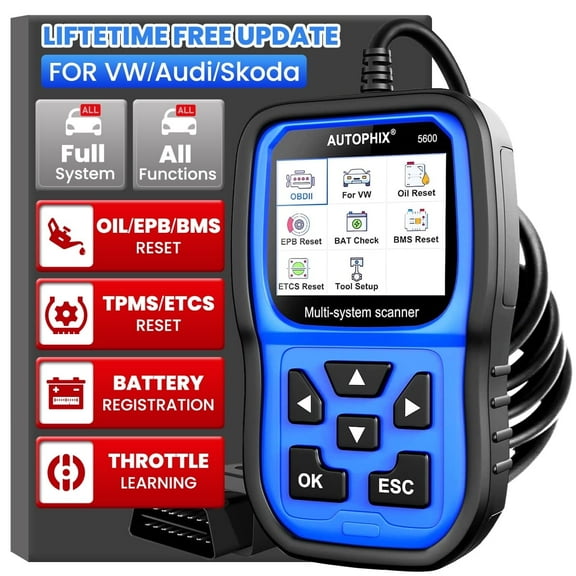 Autophix 5600 OBD2 Scanner Automotive Diagnostic Tool, ABS SRS EPB Engine Scan Tool Full System OBD2 Scanner Code Reader Fit For VW Audi Skoda