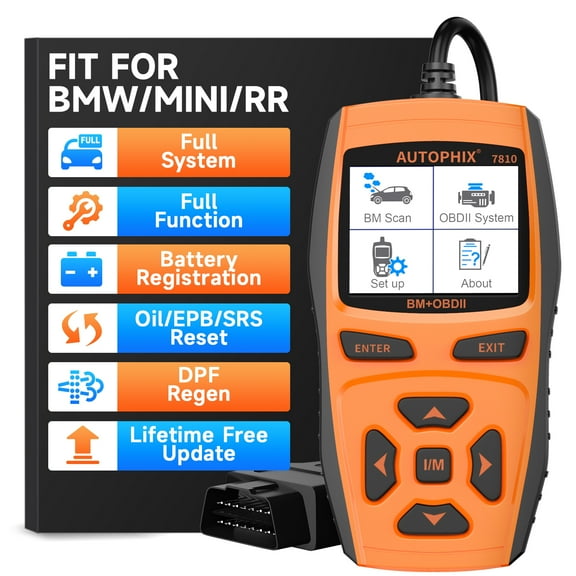 Autophix 7810 OBD2 Scanner Fit for BMW MINI Rolls Royce Vehicles Car Code Reader Scan All System Automotive Diagnostic Scan Tool Engine EPB SAS DME DDE Reset Battery Registration Tool Car OBD Scanner