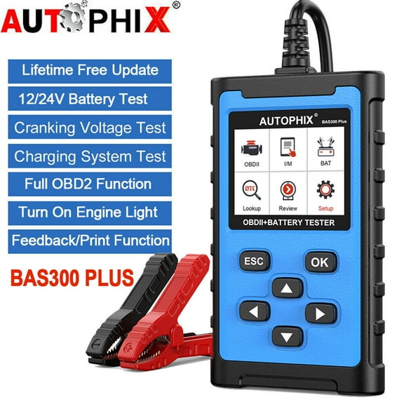 Autophix BAS300 Plus OBD2 Scanner Code Reader Car Engine Charging Cranking System 12V 24V Battery Tester Diagnostic Tool