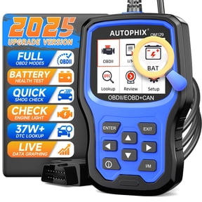 Autophix OM129 OBD2 Scanner Car Code Reader Battery Test Engine Code Reader Automotive Diagnostic Scan Tool OBD Scanner Automotive Scanner Read Code Clear Code Scan for EOBD OBD2 Cars after 1996