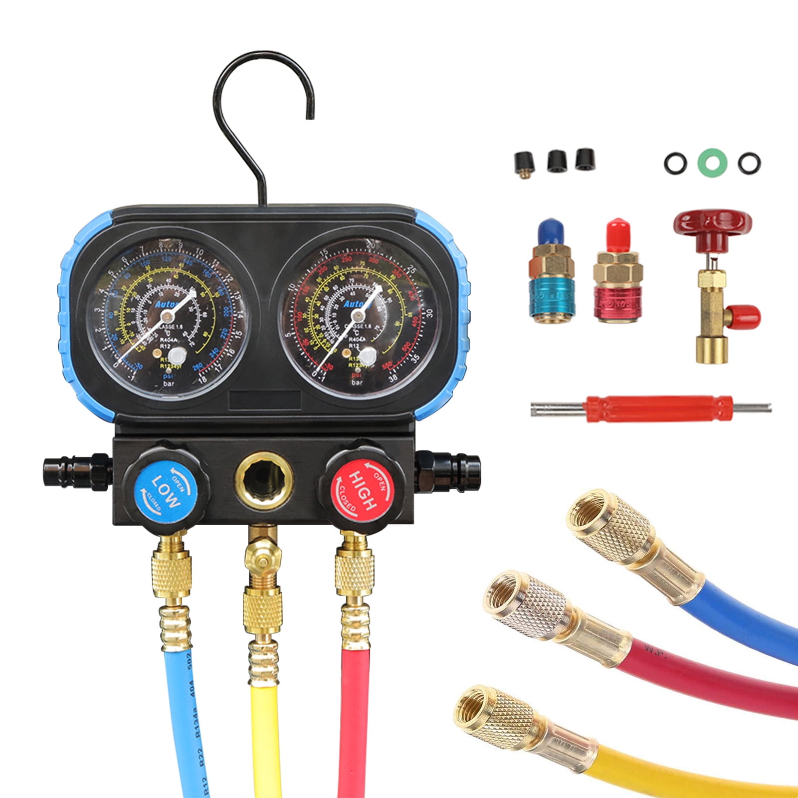 Autory Digital Manifold Gauge HVAC System Tester 3 Way AC Air ...
