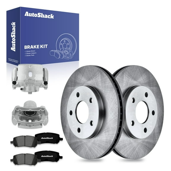AutoShack Front Vented Brake Rotors + Premium Ceramic Pads + Calipers 8-PC Brake Kit Replacement for 2006-2011 Chevrolet HHR 10.85" (275.7 mm)