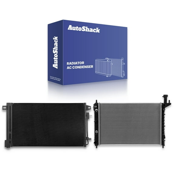 Autoshack Radiator and AC Condenser for 2009-2017 Chevrolet Traverse 2007-2016 GMC Acadia 2017 Acadia Limited 2008-2017 Buick Enclave 2007-2010 Saturn Outlook 3.6L V6 AWD FWD RKPKG0200112